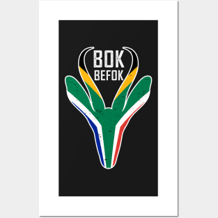 Bokbefok Springbok Face South Africa Flag Posters and Art